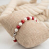 crimson white pearl bracelet
