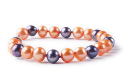 7" Orange and Purple Freshwater Pearl Bracelet
