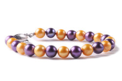 Yellow and Purple Freshwater Pearl Bracelet