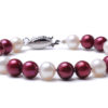 Burgundy and White Bracelet Freshwater Pearl Jewelry