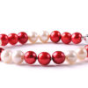 7.5" Red and White Freshwater Pearl Bracelet