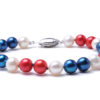 Red, White and Blue Freshwater Pearl Bracelet