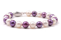 Purple and White Freshwater pearl bracelet