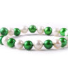 7.5" Green and White Freshwater Pearl Bracelet