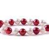 7" Crimson and White Freshwater Pearl Bracelet