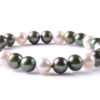 7.5″ Dark Green and White Freshwater Pearl Bracelet