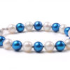 Unique Blue and White Freshwater Pearl Bracelet inspired by the University of Kentucky Wildcats