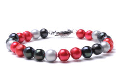 Red and Black Freshwater Pearl Bracelet