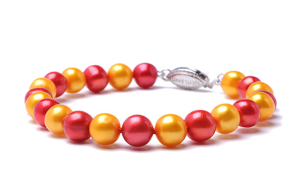 Cardinal and Gold Freshwater pearl bracelet - USCA Bracelet