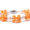 Orange and White Freshwater Pearl Cluster Bracelet