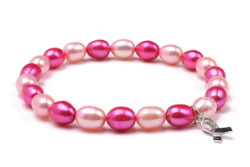 6-7mm Freshwater Pink and Hot Pink Pearl Elastic Bracelet | Spirit Pearl