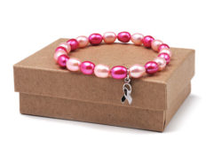 Freshwater Pink and Hot Pink Pearl Elastic Bracelet