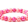 Pink and Hot Pink Freshwater Pearl Elastic Bracelet