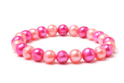 Pink and Hot Pink Freshwater Pearl Elastic Bracelet