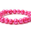 Hot Pink Freshwater Pearl Elastic Bracelet