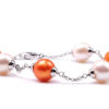 Tin Cup Orange and White Freshwater Pearl Bracelet