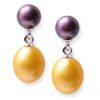 Purple and Gold Freshwater Pearl Earrings