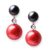 Red and Black Freshwater Pearl Earrings