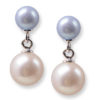 Carolina Blue and White Freshwater Pearl Earrings