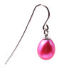 Hot Pink French Hoop Freshwater Pearl Earrings