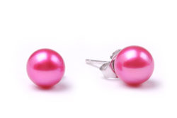 7mm Hot Pink Freshwater Pearl Stud Earrings