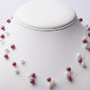 16″ Crimson and White Freshwater Pearl Choker Necklace