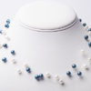 Blue and White Freshwater Pearl Choker Necklace