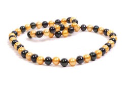 Black and Yellow Freshwater pearl necklace