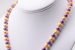 Yellow and Purple Freshwater Pearl Necklace