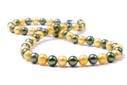 Yellow and Green Freshwater Pearl Necklace