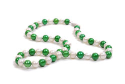 Green and White Freshwater Pearl Necklace