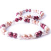 Maroon, Gold and White Freshwater Pearl Necklace