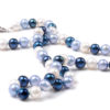 Blue, Light Blue and White Freshwater Pearl Necklace