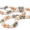 Green, Gold and White Freshwater Pearl Necklace