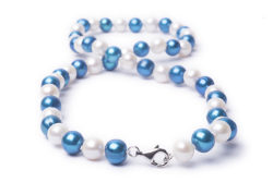 Blue and White Freshwater Pearl Necklace