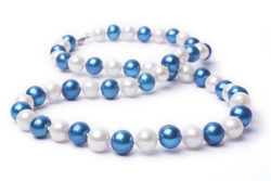 Buy 18 Blue and White Freshwater Pearl Necklace | Genuine Pearl Jewelry