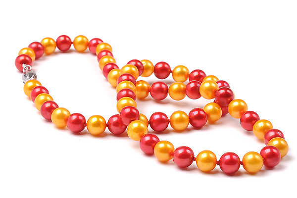 Cardinal & Gold Necklace made with Freshwater pearls. Makes a great USCA Necklace