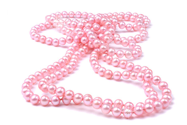 64" Pink Freshwater Cultured Pearl Opera Necklace