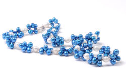 18" Blue and White Freshwater Pearl Cluster Necklace
