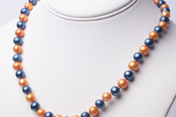 Orange and Blue Freshwater Pearl Necklace