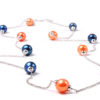 Tin Cup Orange and Blue Freshwater Pearl Necklace