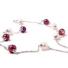 Crimson & White Tin Cup Pearl Necklace