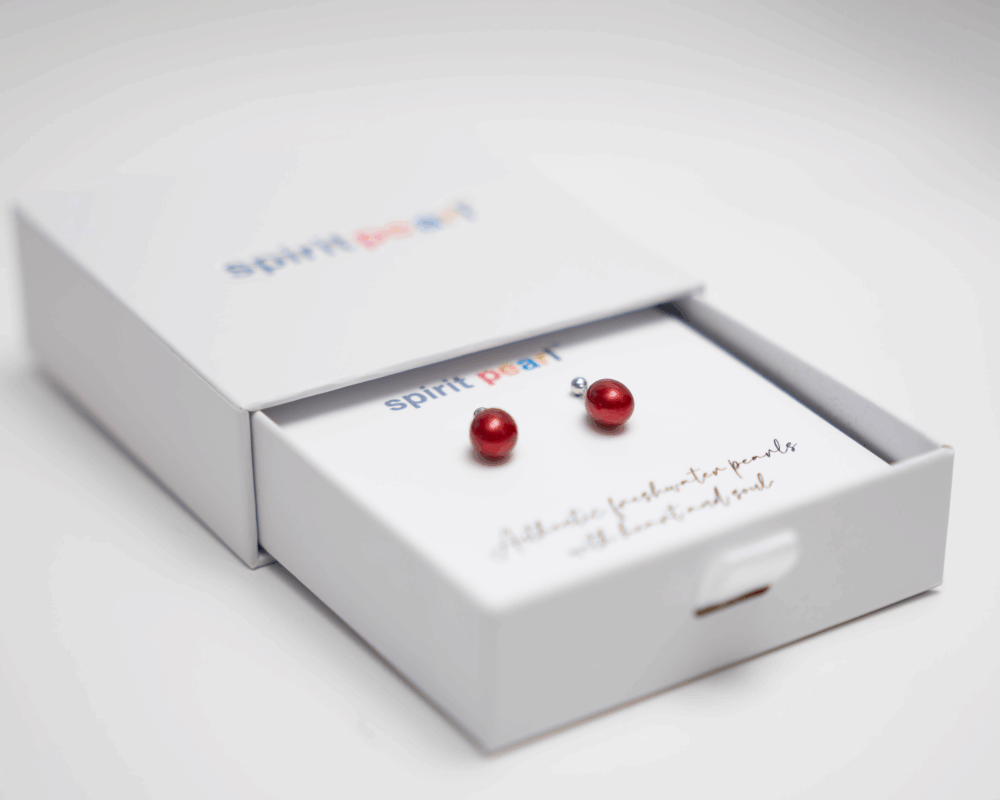 University of Alabama crimson freshwater pearl earrings